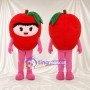 Apple Girl Mascot Costume - Red Fruit Hood and Pink Limbs