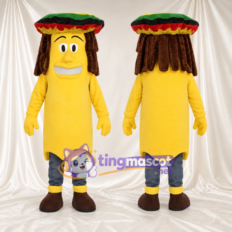 Maskottchenkostüm Comicfigur – gelb – Hut