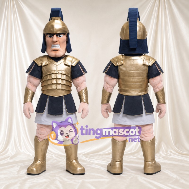 Costume de mascotte Guerrier romain – selon la photo – Armure (doré); Jupe