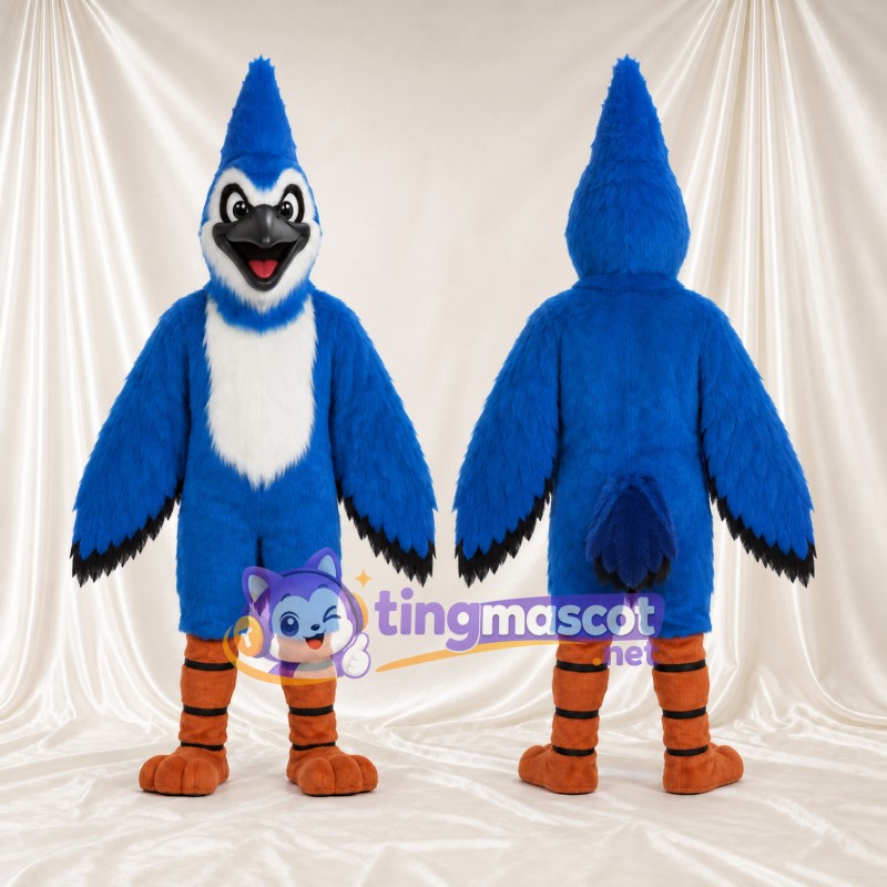 Costume de mascotte Geai bleu – selon la photo – Huppe (haut); Torse (blanc)