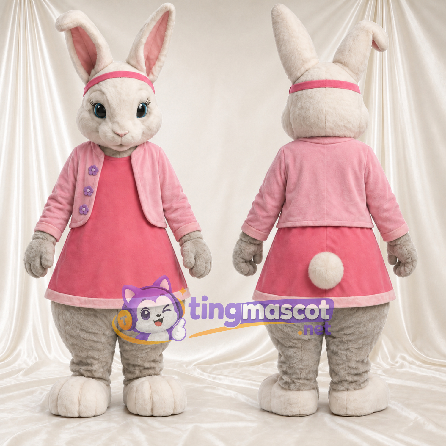 Maskottchenkostüm Lily Bobtail – wie abgebildet – Jacke (rosa); Kleid Maskottchenkostüm Lily Bobtail – wie abgebildet – Jacke (rosa); Kleid