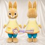 Costume de mascotte Cotton-Tail – selon la photo – Tablier (jaune); Pantalon (bleu canard)