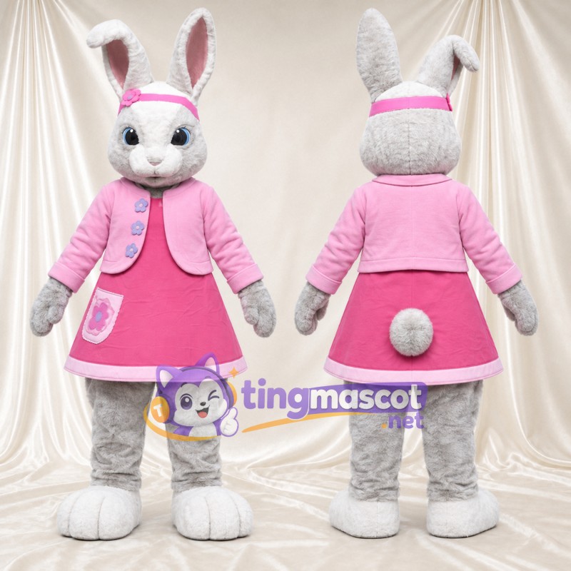 Maskottchenkostüm Lily Bobtail – wie abgebildet – Kleid (rosa); Stirnband (rosa)