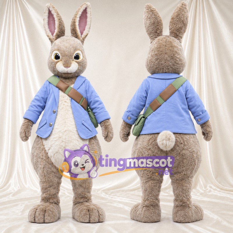 Maskottchenkostüm Peter Rabbit – wie abgebildet – Jacke (lavendelfarben); Umhängeriemen