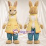 Costume de mascotte Cotton-Tail – selon la photo – Tablier (jaune); Pantalon (bleu)