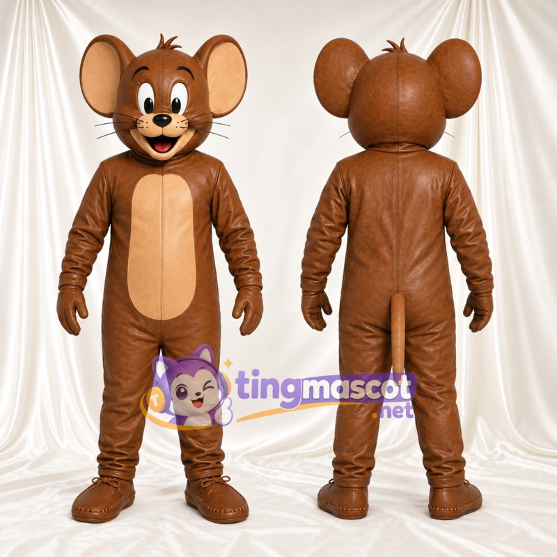 Costume de mascotte Jerry – selon la photo – Ventre (brun clair); Oreilles (large, rond)