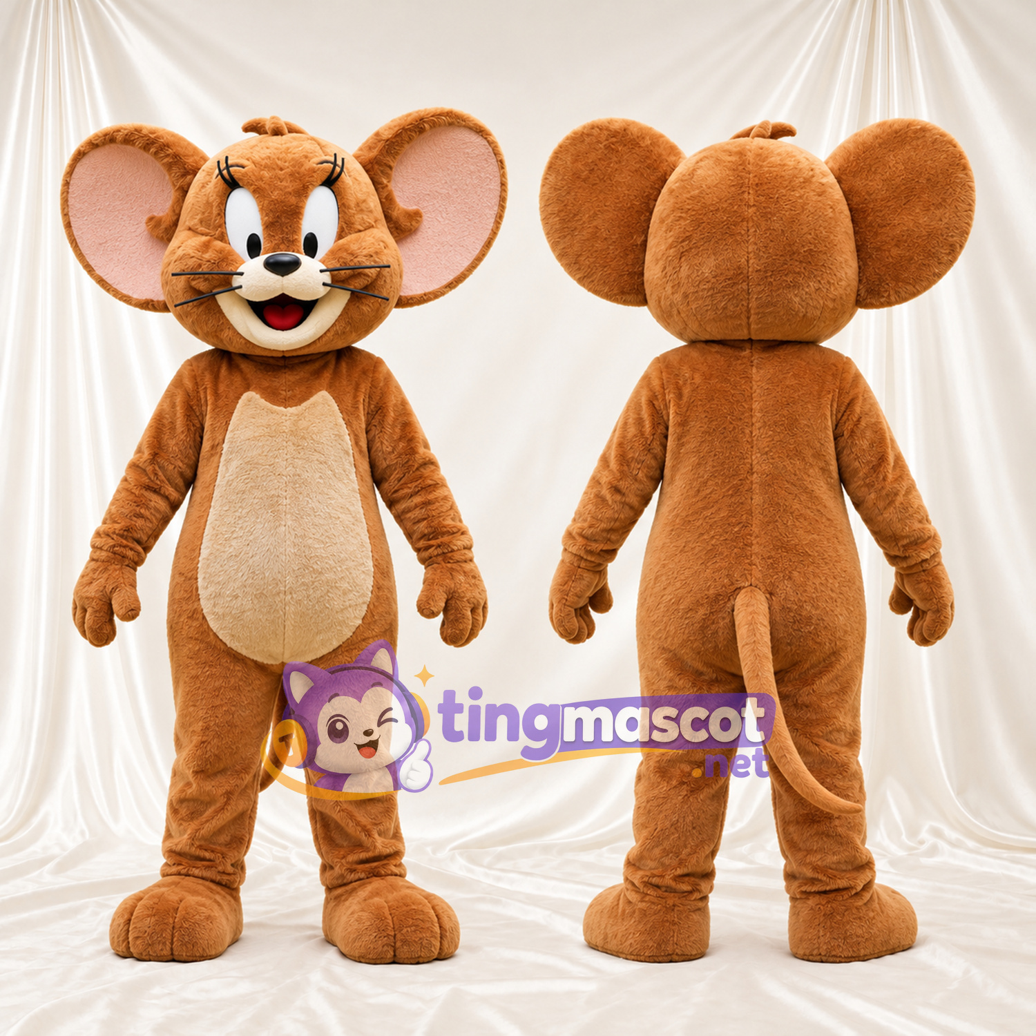Costume de mascotte Jerry – selon la photo – Oreilles (blanc, rose) Costume de mascotte Jerry – selon la photo – Oreilles (blanc, rose)