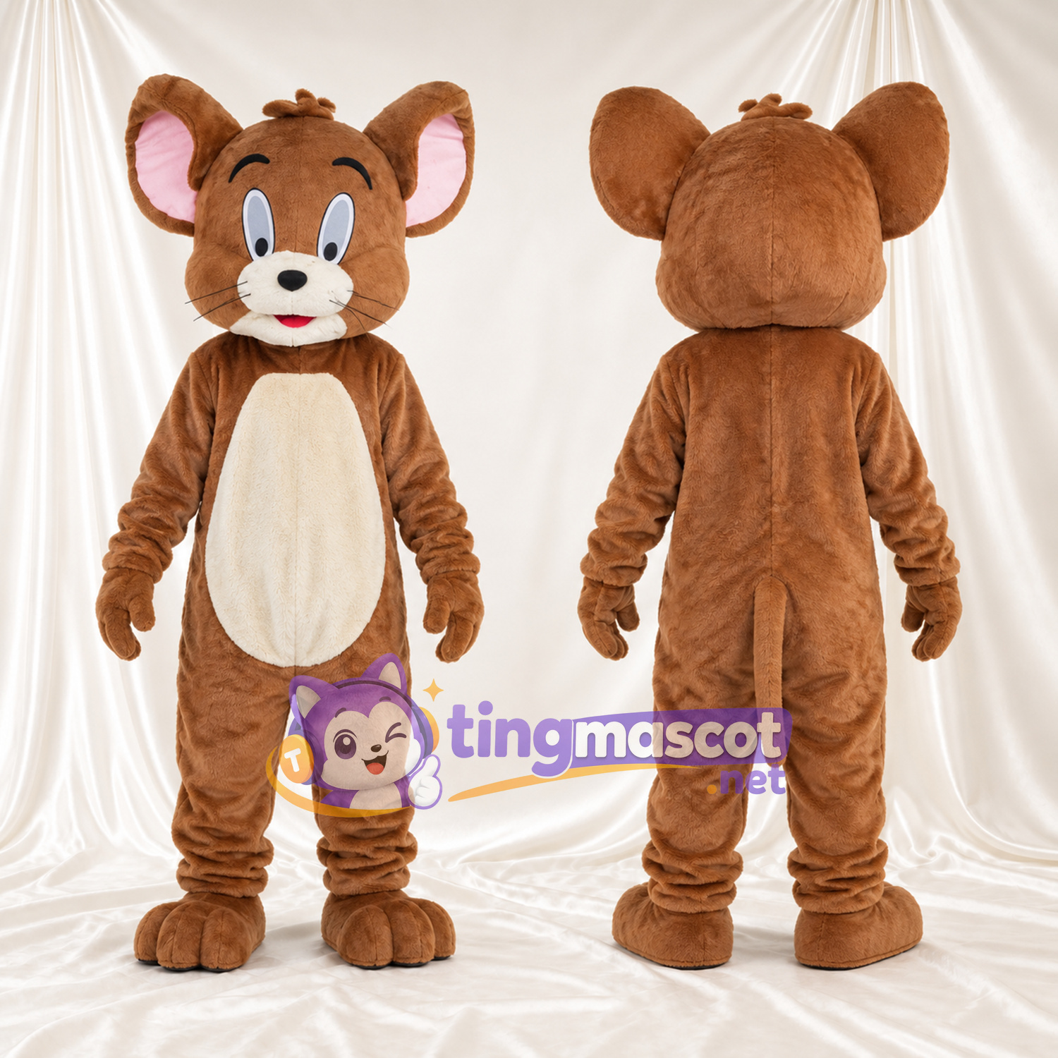 Costume de mascotte Jerry – selon la photo – Ventre (crème); Mèche sur le front (petit) Costume de mascotte Jerry – selon la photo – Ventre (crème); Mèche sur le front (petit)