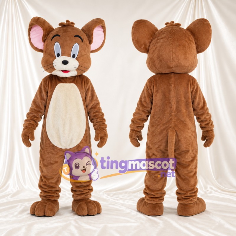 Costume de mascotte Jerry – selon la photo – Ventre (crème); Mèche sur le front (petit)