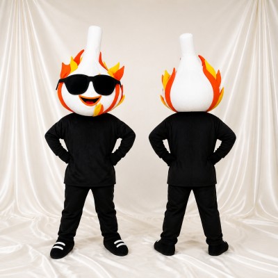 Flame Mascot Costume Full Body for Adults Sports Events