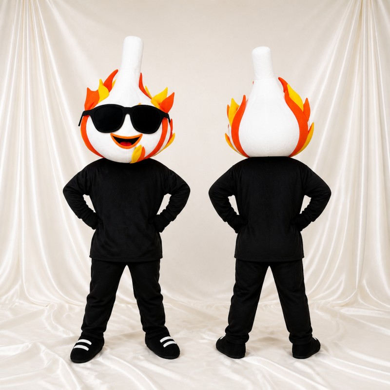 Flame Mascot Costume Full Body for Adults Sports Events