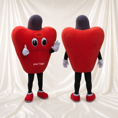 Heart Mascot Costume Full Body for Adults Charity Events