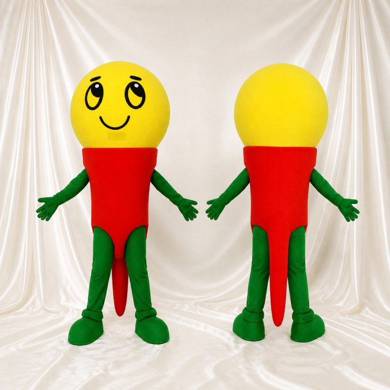 Round Head Character Mascot Costume Full Body for Adults School Events