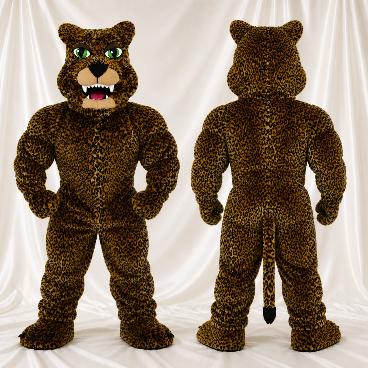 Gefleckter Leopard Maskottchenkostüm Ganzkörper für Erwachsene Sportveranstaltungen Gefleckter Leopard Maskottchenkostüm Ganzkörper für Erwachsene Sportveranstaltungen