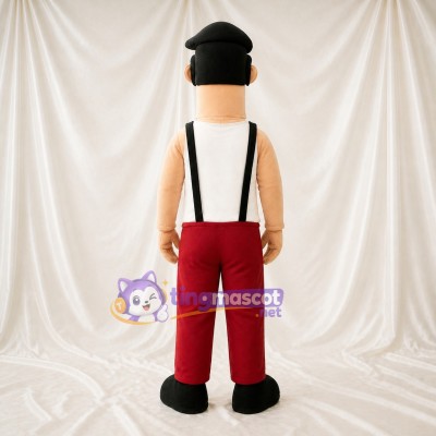 Mustached Man Mascot Costume Full Body for Adults Stage Events