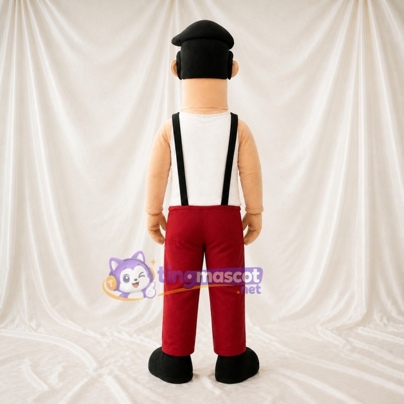 Mustached Man Mascot Costume Full Body for Adults Stage Events