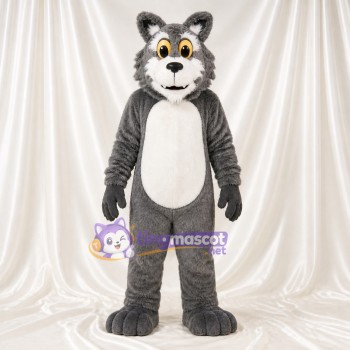 Shaggy Wolf Mascot Costume Full Body for Adults Sports Events