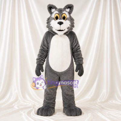Shaggy Wolf Mascot Costume Full Body for Adults Sports Events