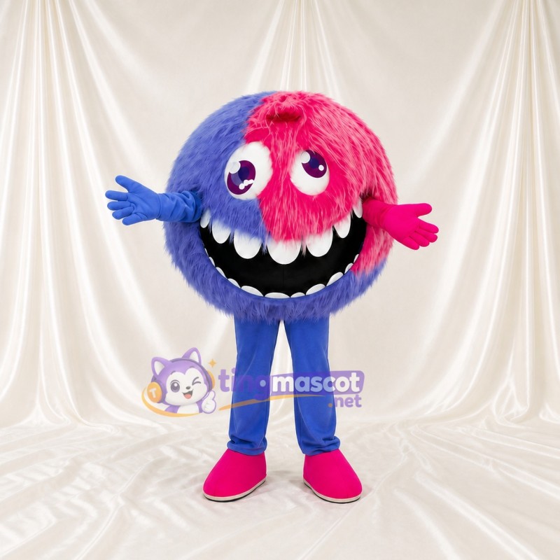Two Tone Monster Mascot Costume Full Body for Adults School Events