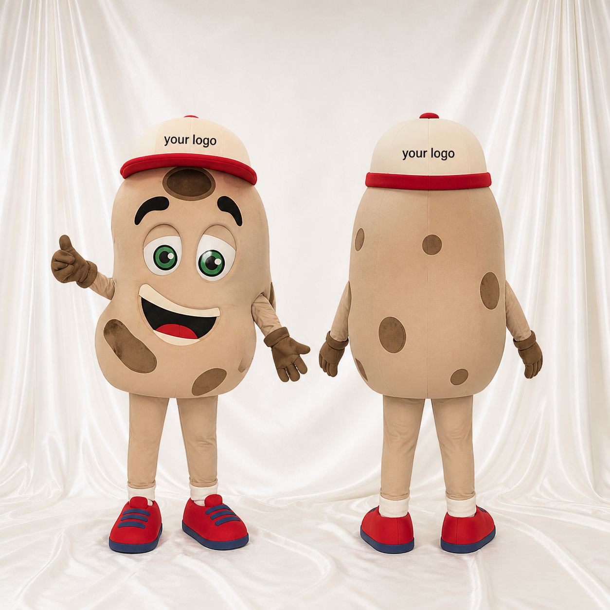 Pomme de Terre Costume de mascotte intégral pour adultes Événements gastronomiques Pomme de Terre Costume de mascotte intégral pour adultes Événements gastronomiques