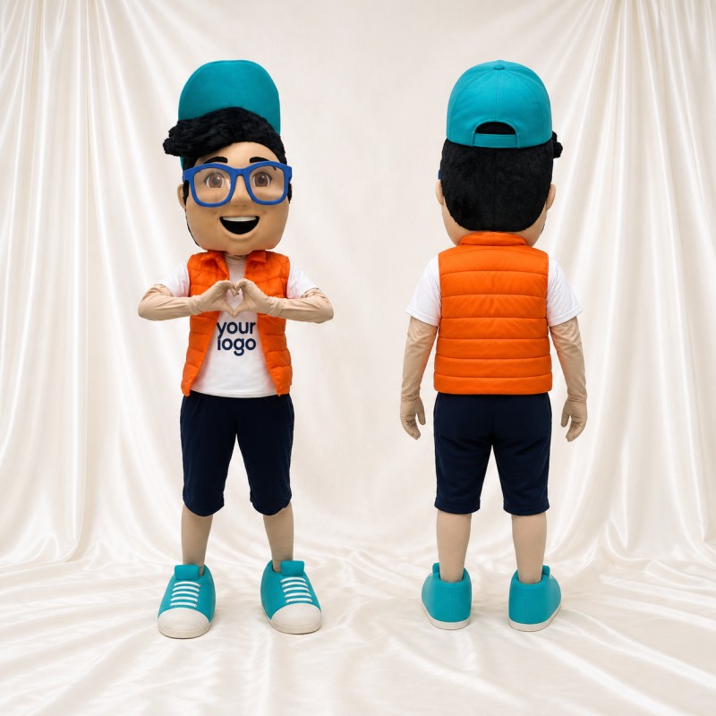 Boy Mascot Costume Full Body for Adults School Events