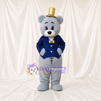 Ours gentleman Costume de mascotte intégral pour adultes Événements de scène