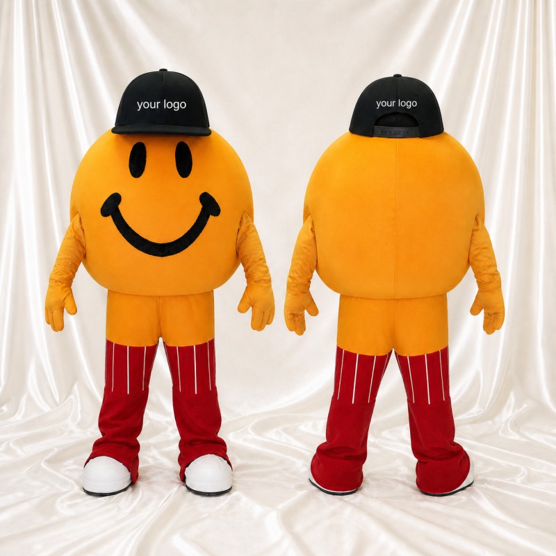 Smiley Face Mascot Costume Full Body for Adults School Events