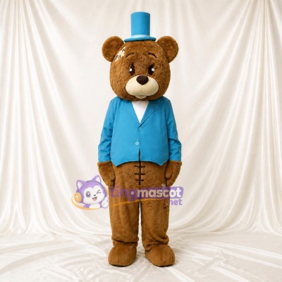 Top Hat Bear Mascot Costume Full Body for Adults Stage Events
