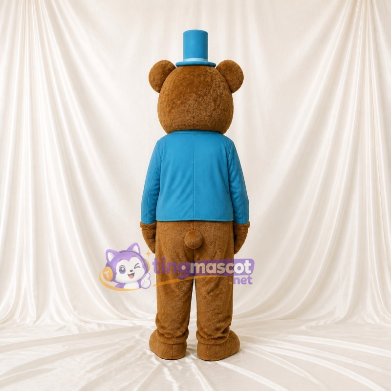Top Hat Bear Mascot Costume Full Body for Adults Stage Events