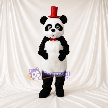 Top Hat Panda Mascot Costume Full Body for Adults Stage Events