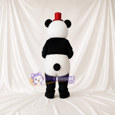 Top Hat Panda Mascot Costume Full Body for Adults Stage Events