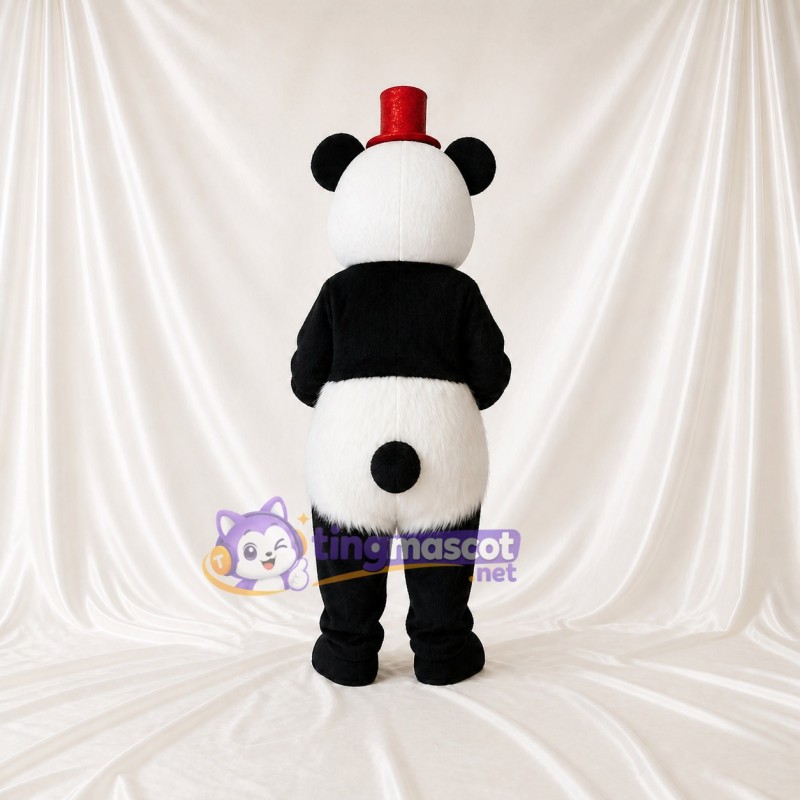Top Hat Panda Mascot Costume Full Body for Adults Stage Events