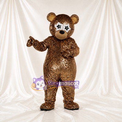 Metallic Bear Mascot Costume Full Body for Adults Promotions