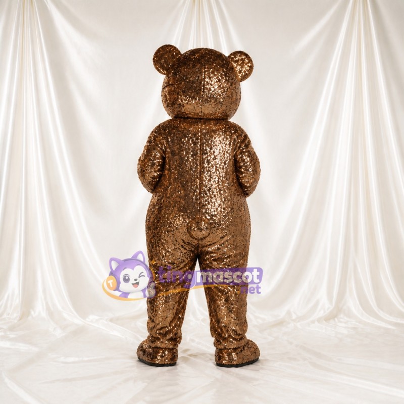Metallic Bear Mascot Costume Full Body for Adults Promotions