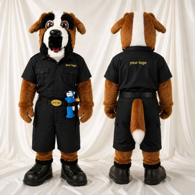 Saint Bernard Dog Mascot Costume Full Body for Adults School Events