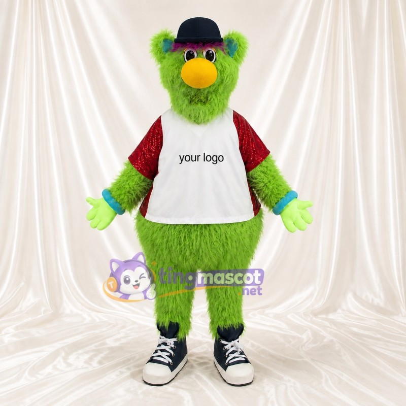 Lime Monster Mascot Costume Full Body for Adults School Events