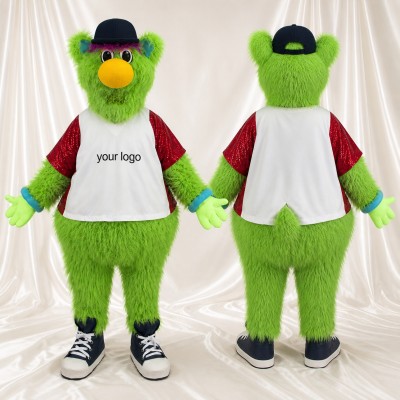 Lime Monster Mascot Costume Full Body for Adults School Events