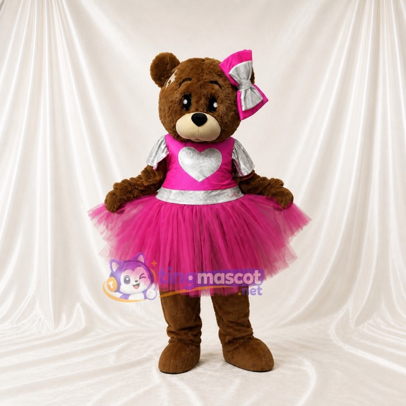 Ballet Teddy Bear Mascot Costume Full Body for Adults Dance Events