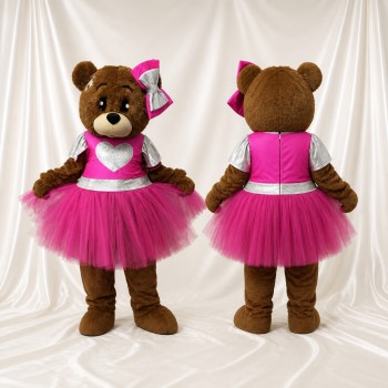 Ballet Teddy Bear Mascot Costume Full Body for Adults Dance Events