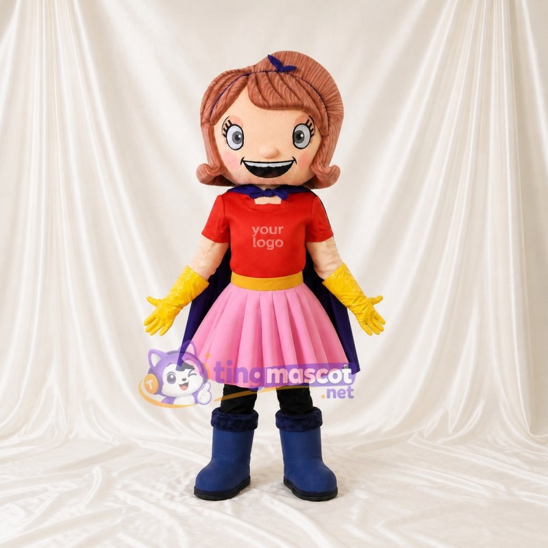 Superhero Girl Mascot Costume Full Body for Adults School Events
