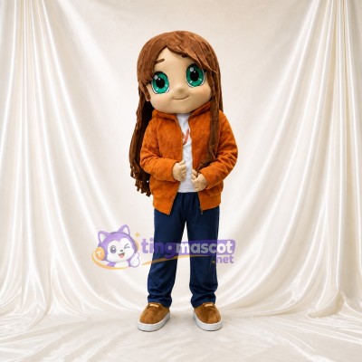 Girl Mascot Costume Full Body for Adults School Events