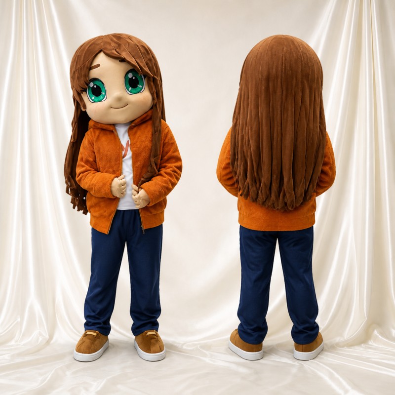 Girl Mascot Costume Full Body for Adults School Events
