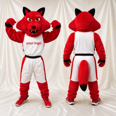 Fox Mascot Costume Full Body for Adults Sports Events