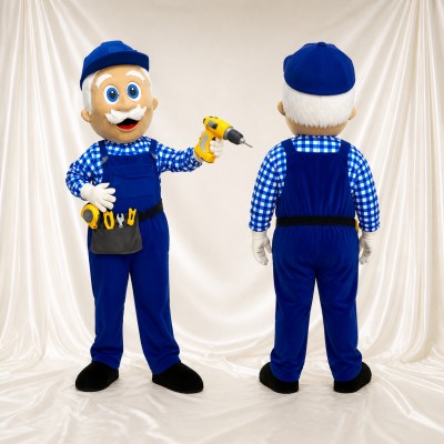 Handyman Mascot Costume Full Body for Adults Promotions