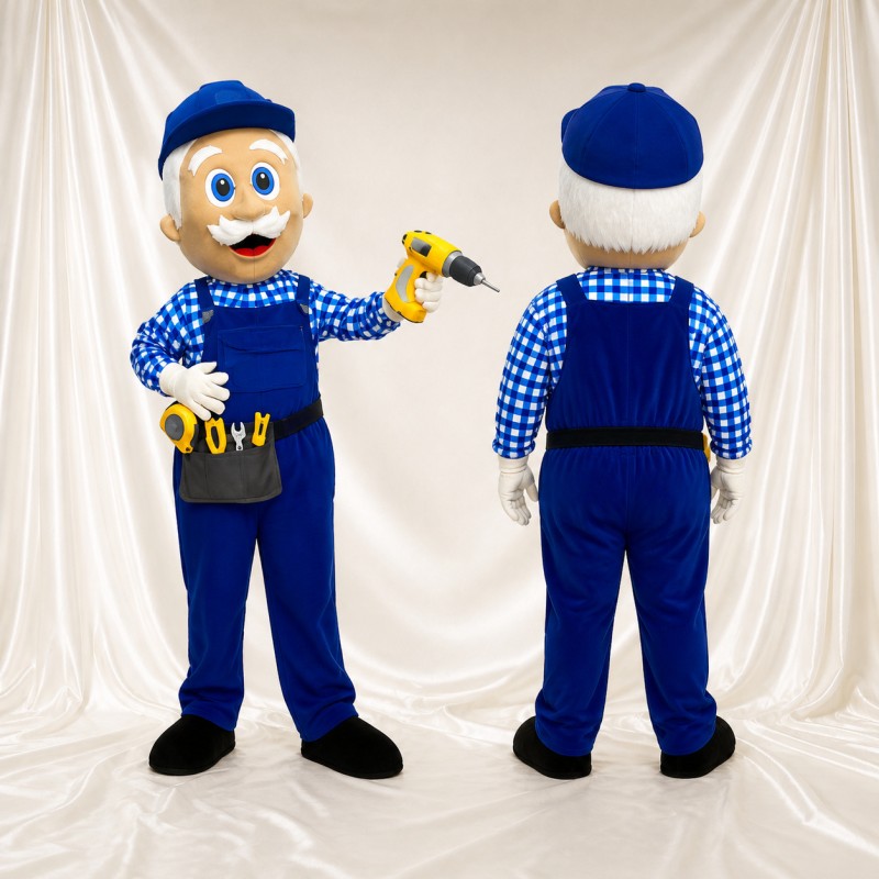 Handyman Mascot Costume Full Body for Adults Promotions