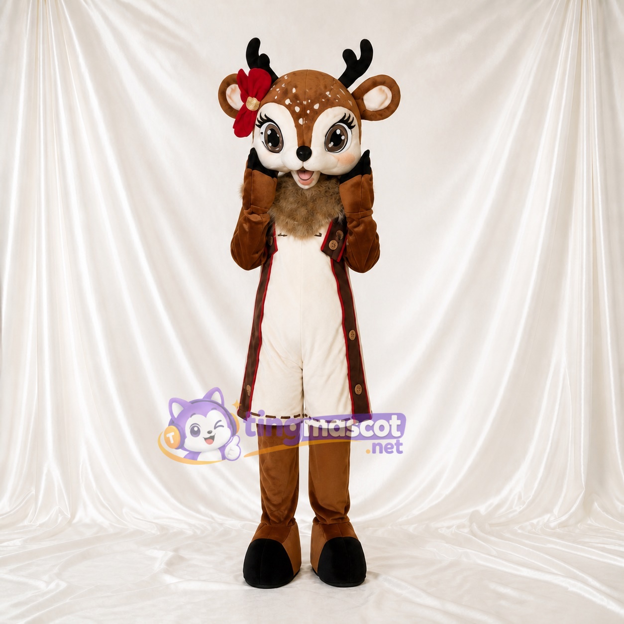 Cerf Costume de mascotte intégral pour adultes Noël Cerf Costume de mascotte intégral pour adultes Noël
