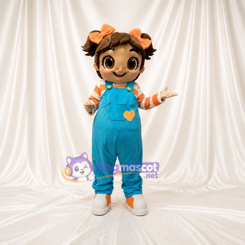 Blue Girl Mascot Costume Full Body for Adults School Events