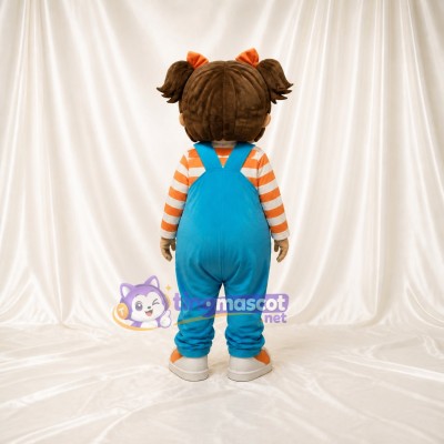 Blue Girl Mascot Costume Full Body for Adults School Events