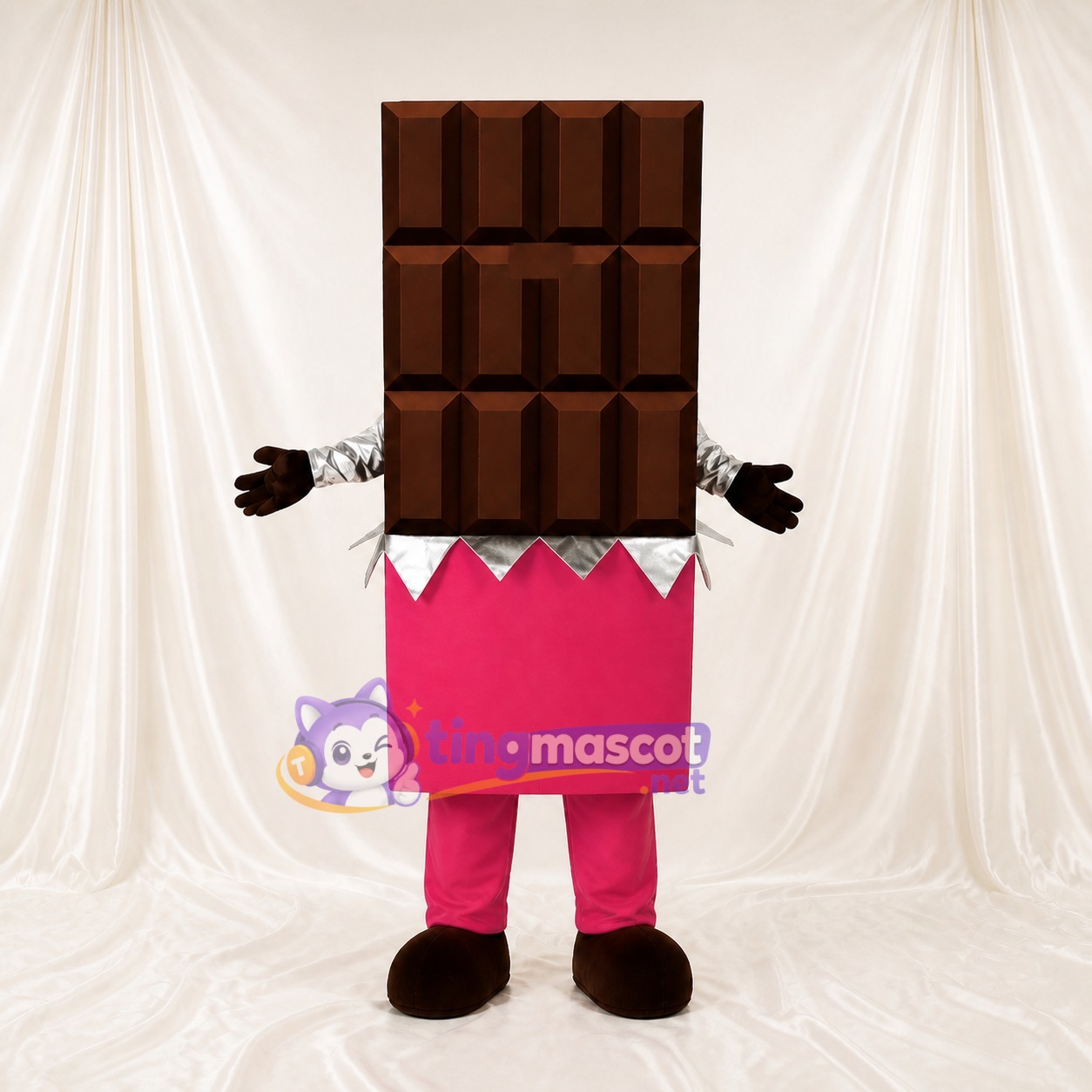 Chocolate Bar Mascot Costume Full Body for Adults Food Events Chocolate Bar Mascot Costume Full Body for Adults Food Events