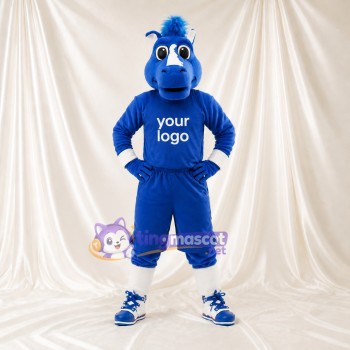 Blue Horse Mascot Costume Full Body for Adults Sports Events